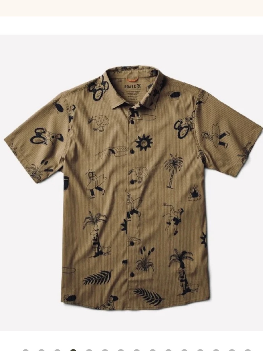 Roark Bless Up Breathable Stretch Shirt in Khaki Size XXL